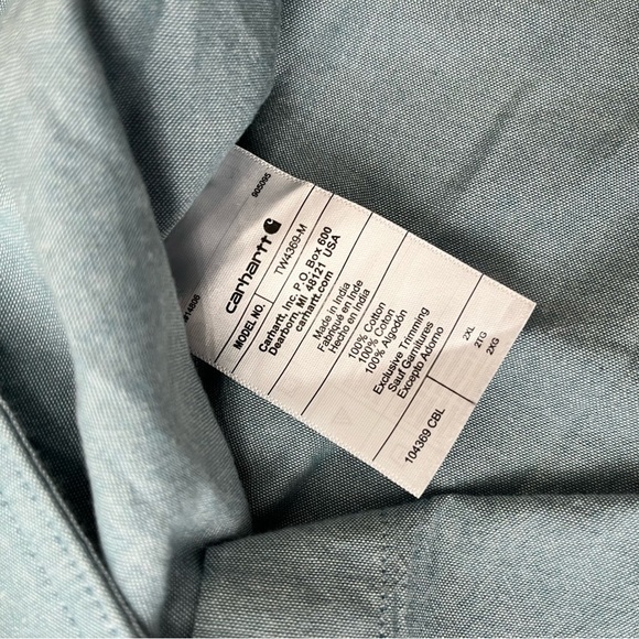 Carhartt Loose Fit Short Sleeve Button Down Pocket Shirt- Men's 2 XL - Picture 3 of 4